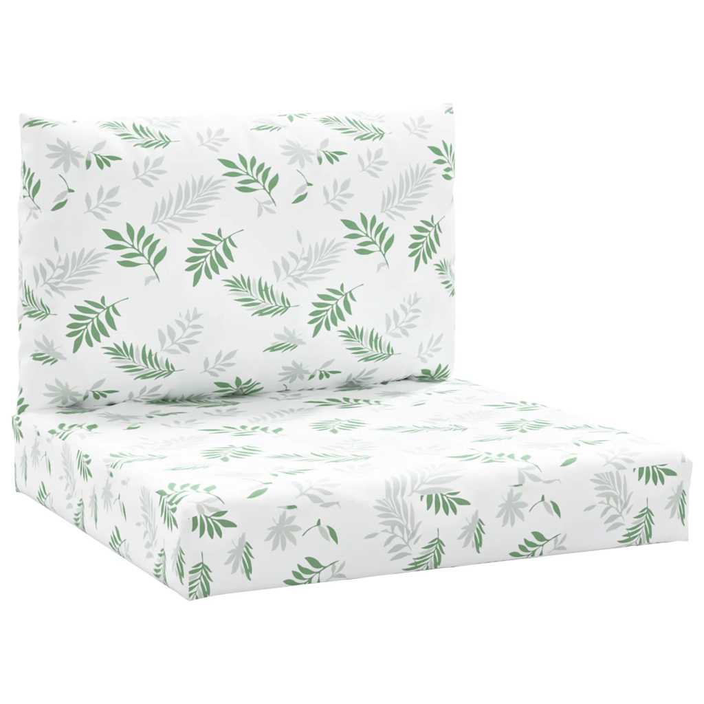 Coussins de palettes 2 pcs Tissu Oxford à motifs de feuilles