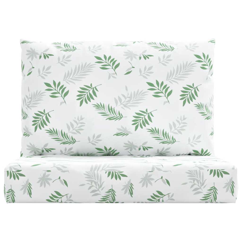 Coussins de palettes 2 pcs Tissu Oxford à motifs de feuilles