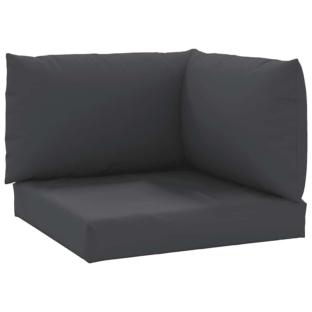Palettenkissen 3-tlg. Schwarz Oxford-Gewebe