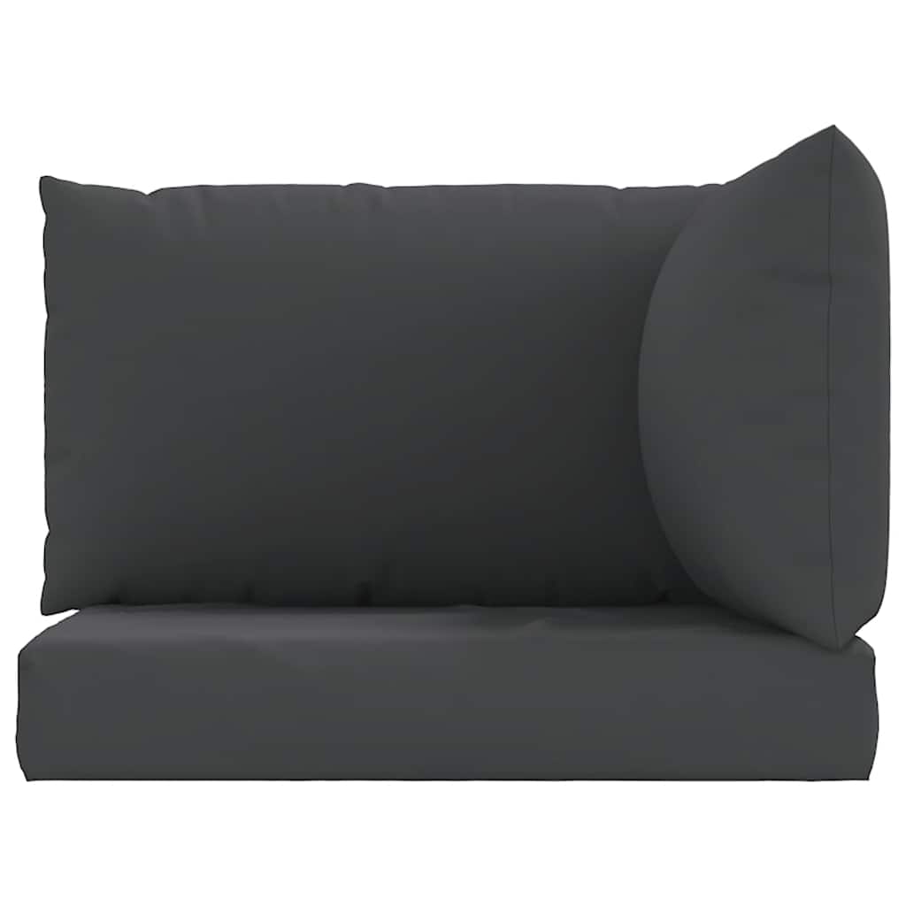 Palettenkissen 3-tlg. Schwarz Oxford-Gewebe