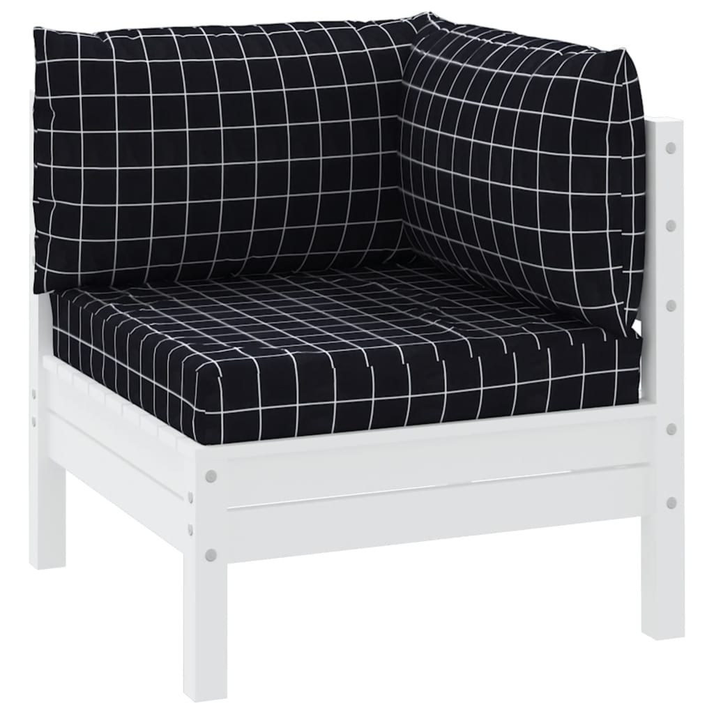 Pallet Cushions 3 pcs. Black Plaid Oxford Fabric