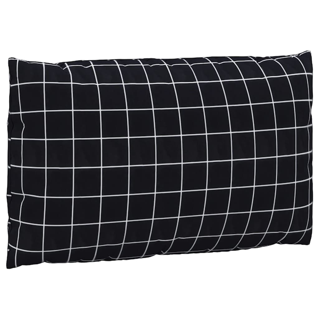 Pallet Cushions 3 pcs. Black Plaid Oxford Fabric