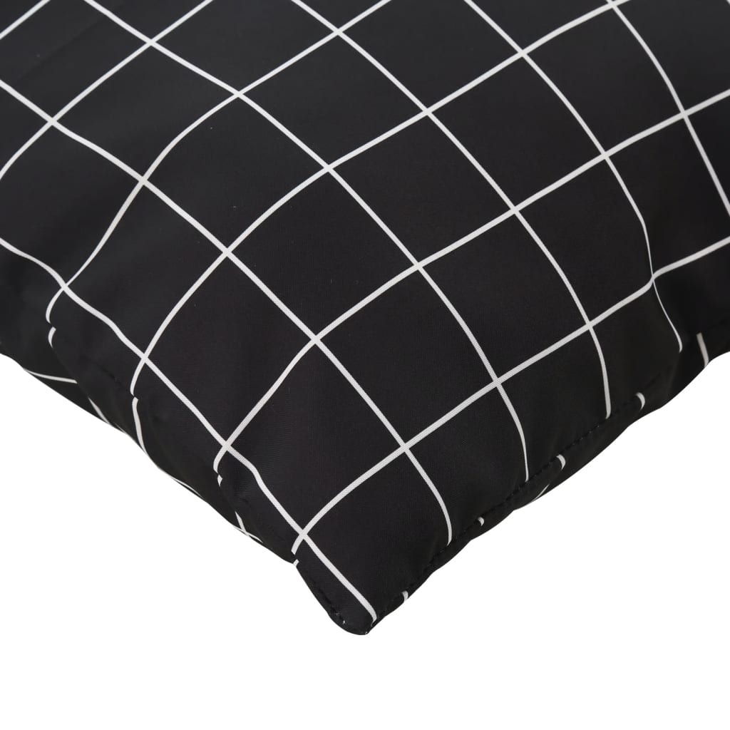 Pallet Cushions 3 pcs. Black Plaid Oxford Fabric