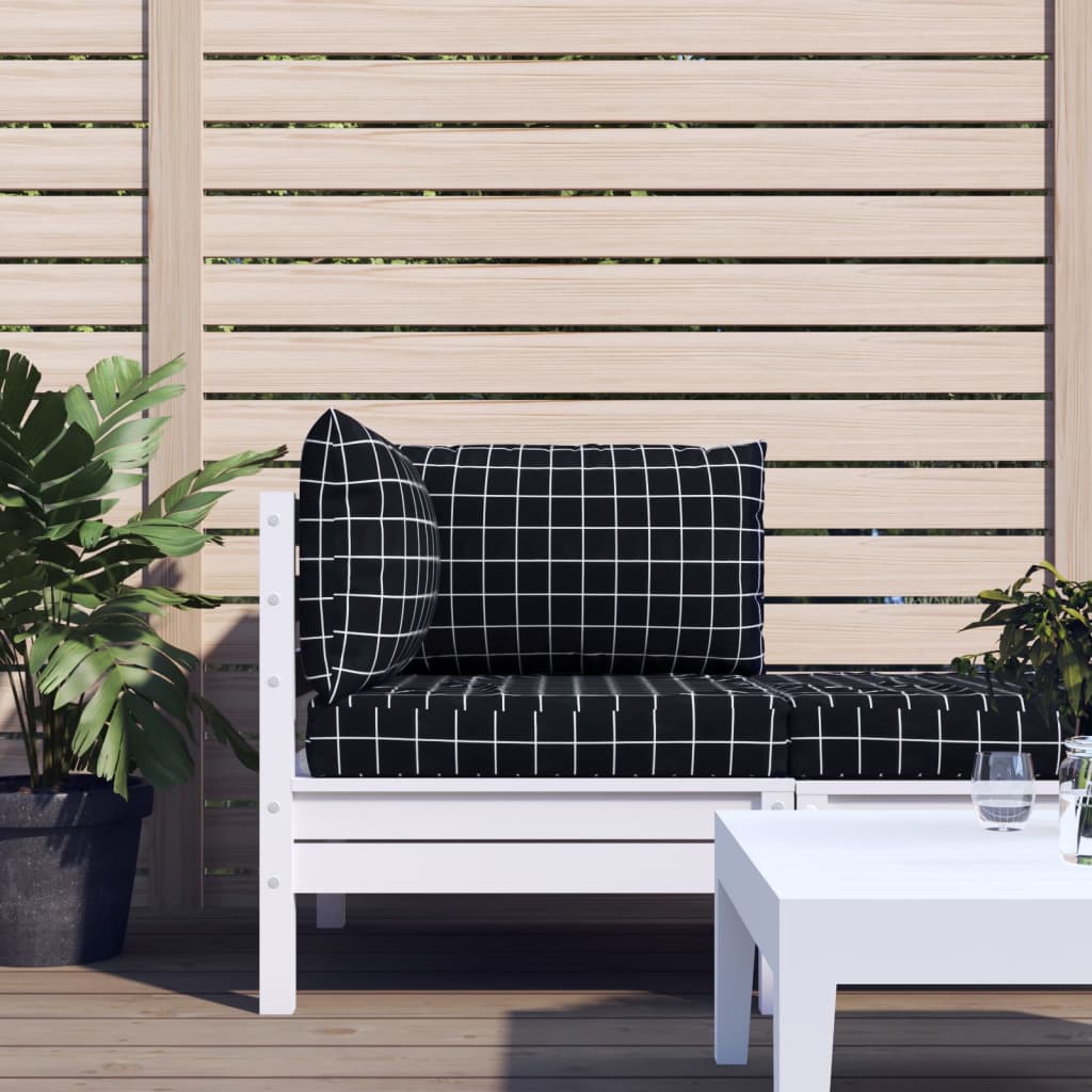 Pallet Cushions 3 pcs. Black Plaid Oxford Fabric