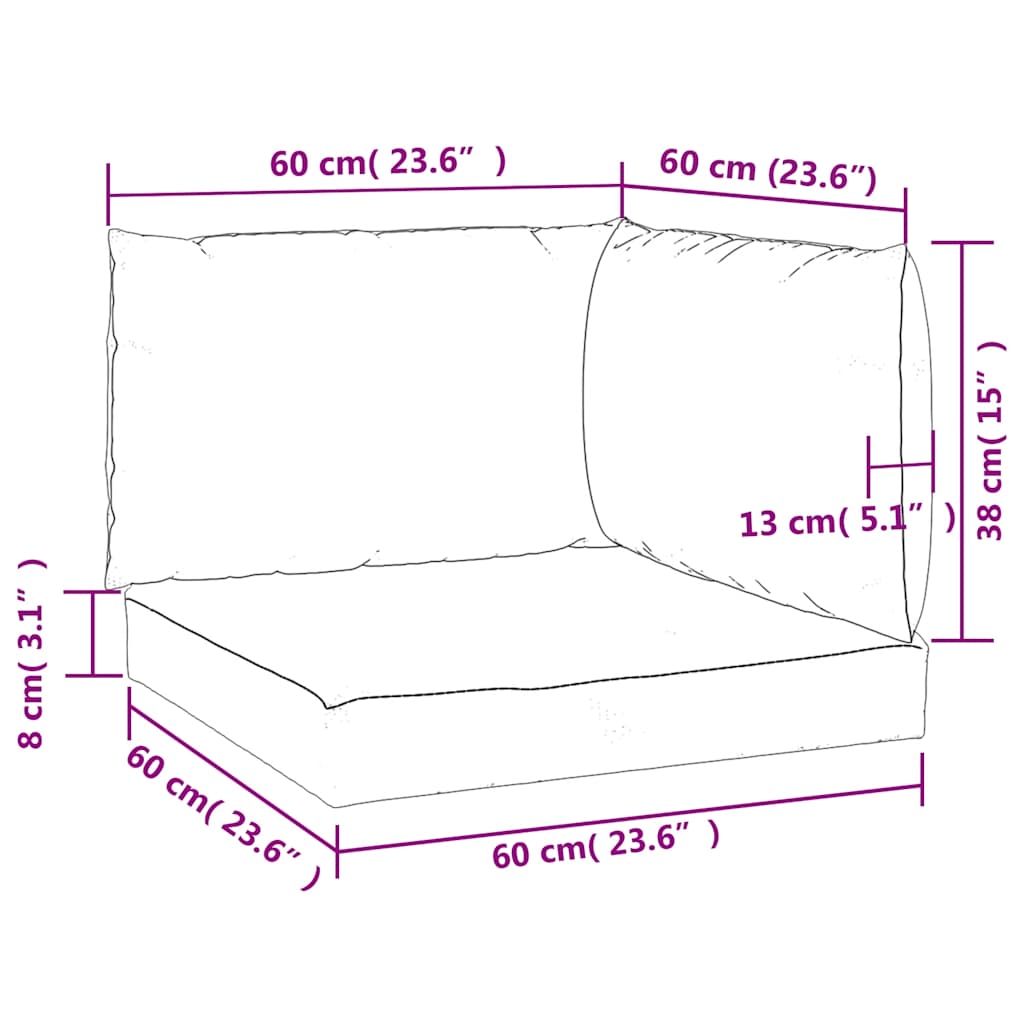 Coussins de palette 3 pcs Tissu Oxford motif feuille