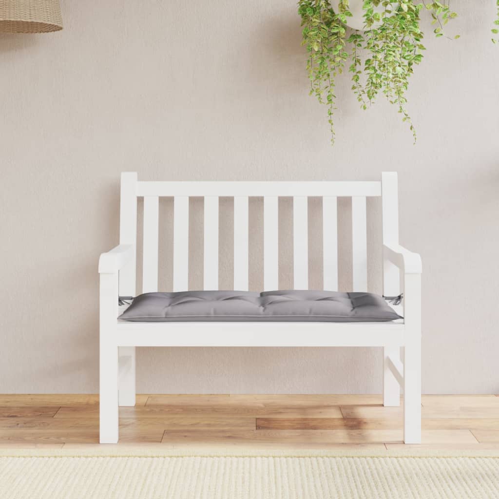 Coussin de banc de jardin gris 110x50x7 cm Tissu Oxford