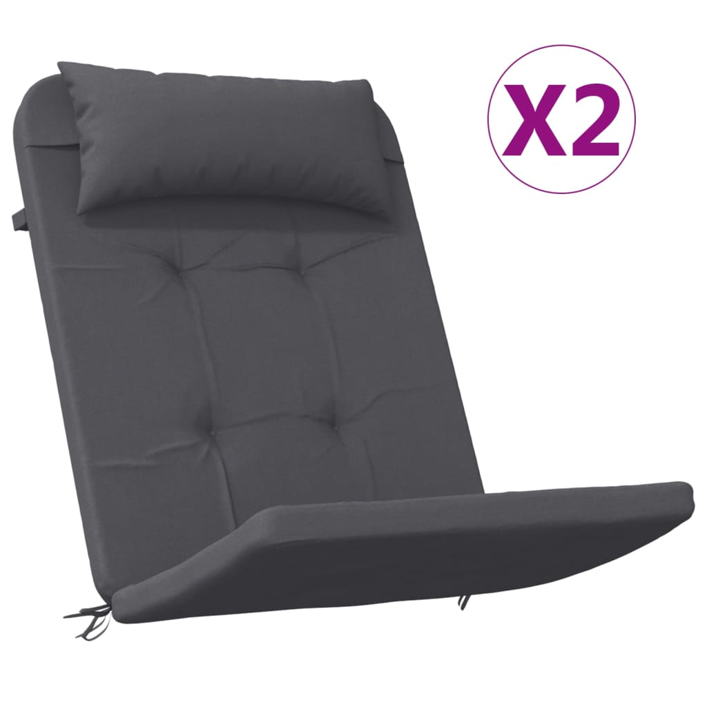 Coussins Adirondack 2 p. Tissu Oxford anthracite