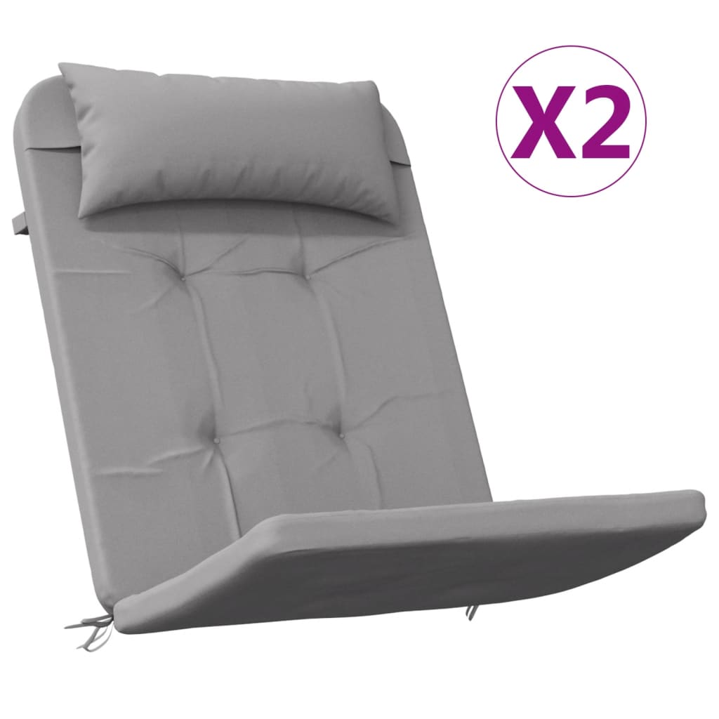 Coussins Adirondack 2 p. Gris Tissu Oxford