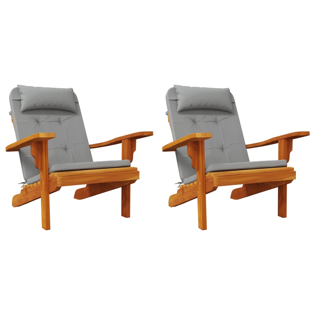 Coussins Adirondack 2 p. Gris Tissu Oxford