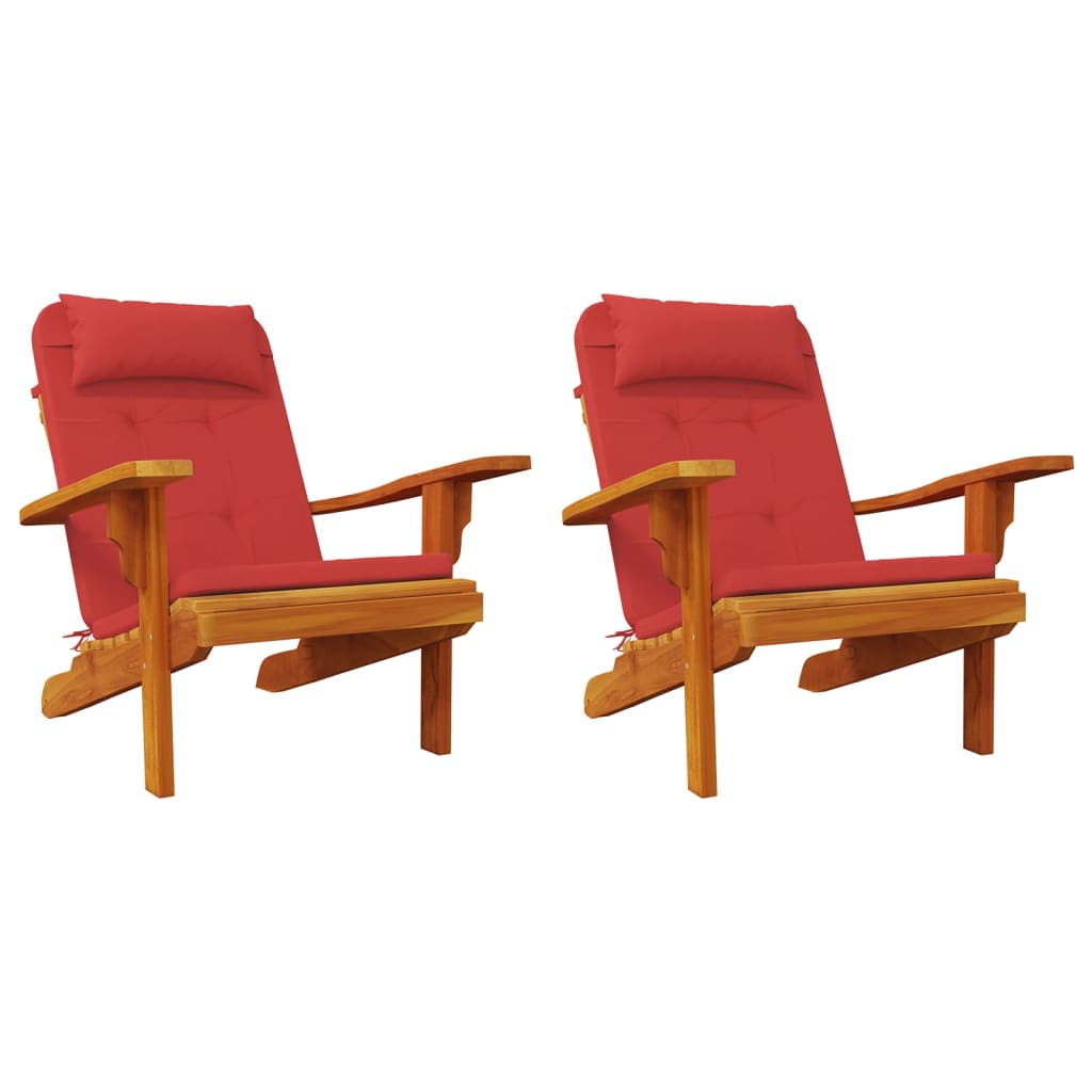Adirondack Cushions 2 pcs. Red Oxford Fabric