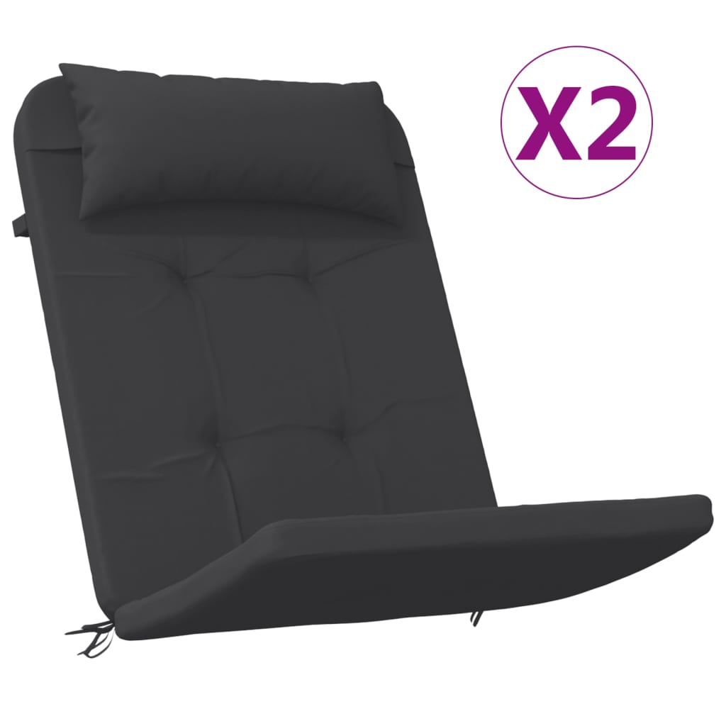 Adirondack Cushions 2 pcs. Black Oxford Fabric