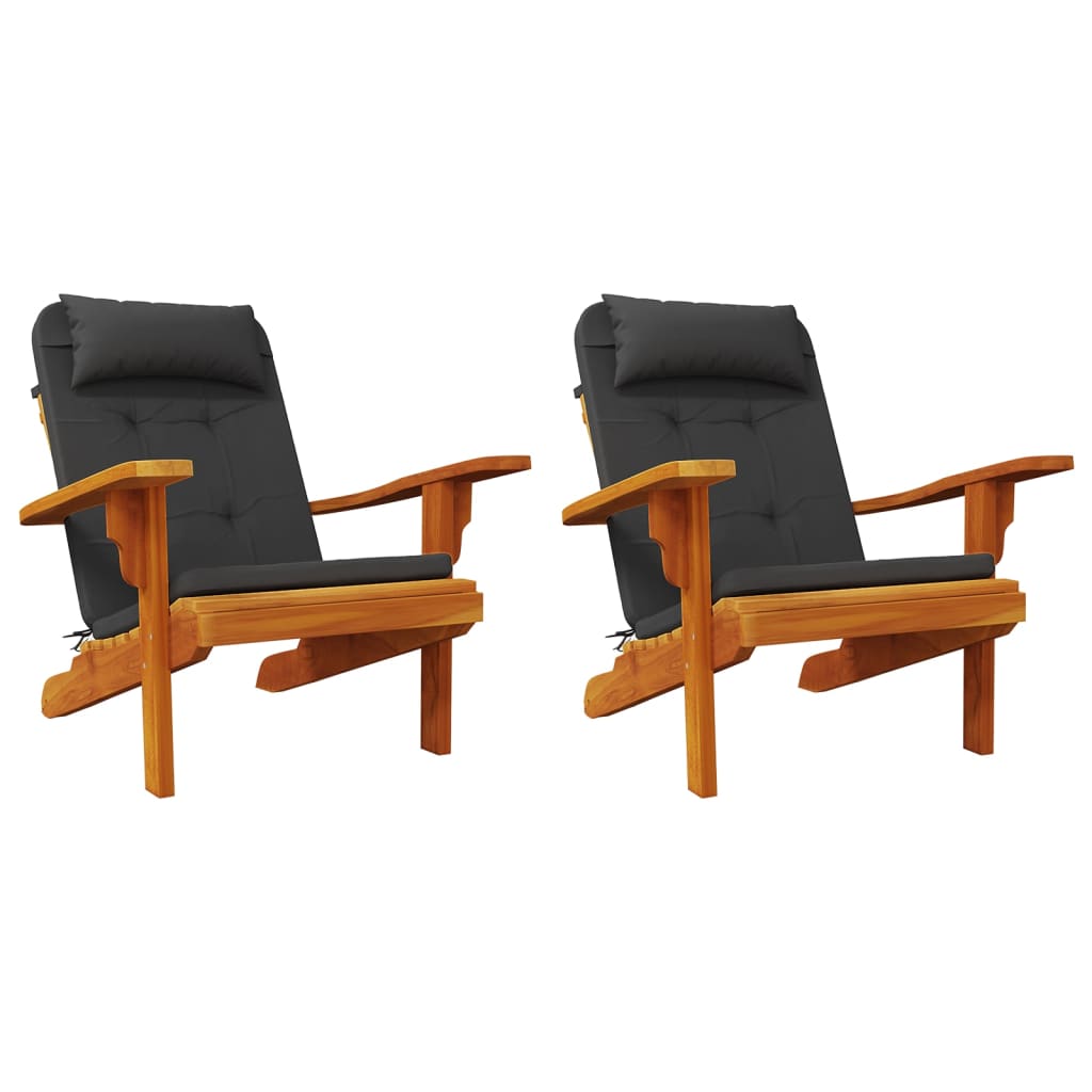 Adirondack Cushions 2 pcs. Black Oxford Fabric