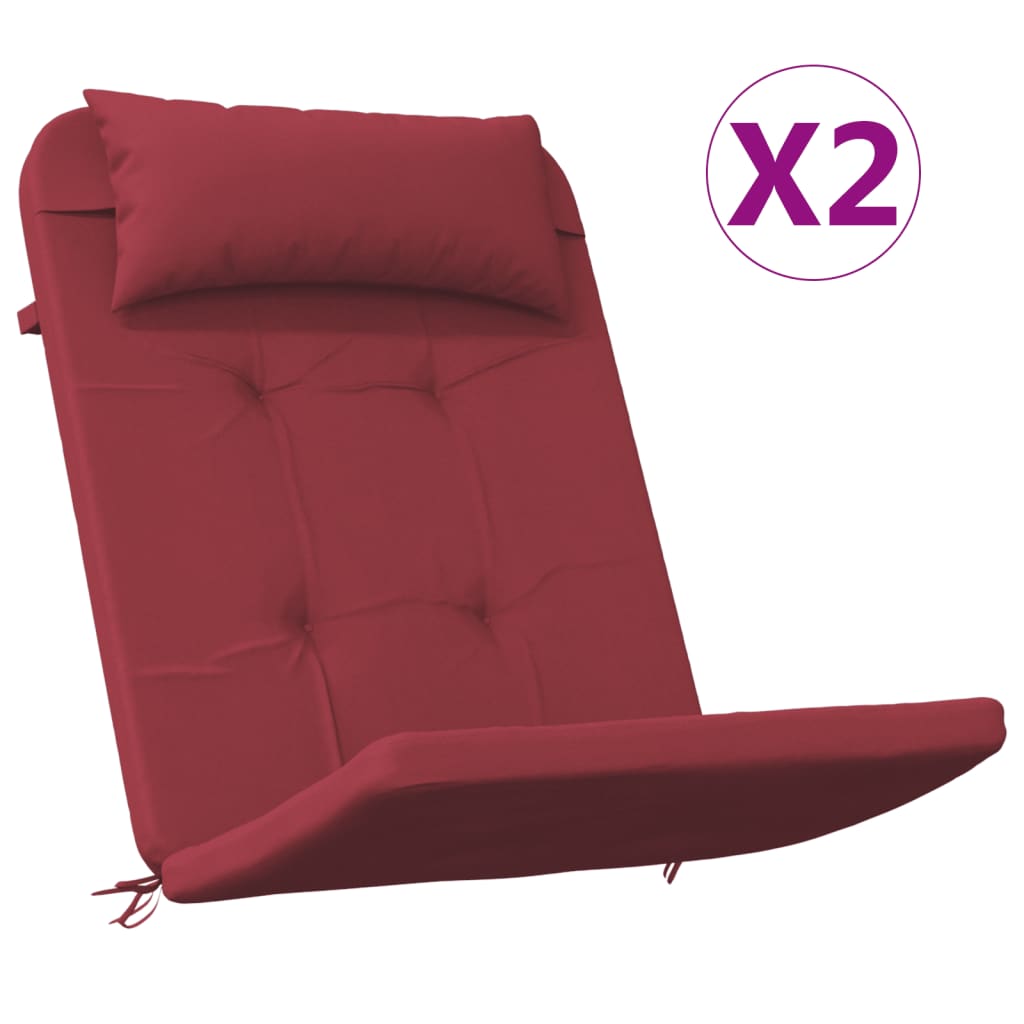 Coussins de chaise Adirondack 2 p. Tissu Oxford bordeaux