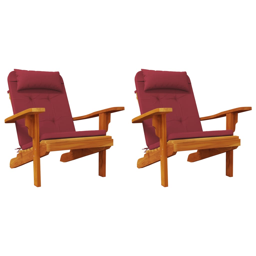 Coussins de chaise Adirondack 2 p. Tissu Oxford bordeaux