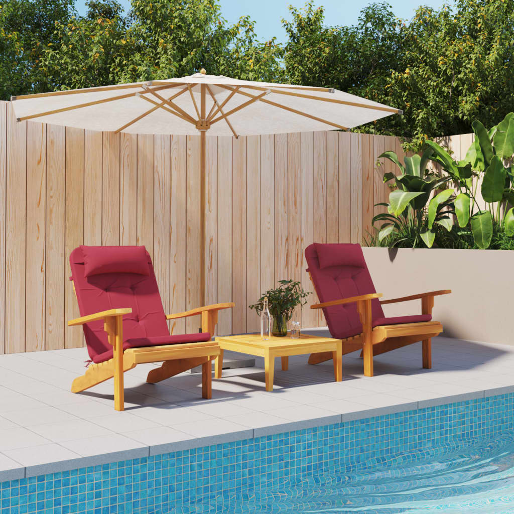 Coussins de chaise Adirondack 2 p. Tissu Oxford bordeaux