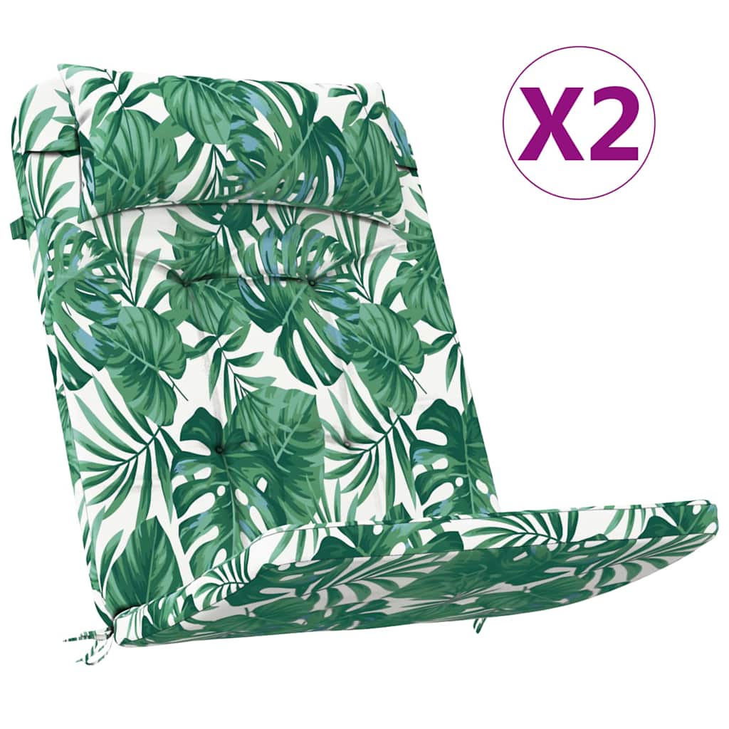 Chair Cushion 2 pcs Leaf Pattern 58 x 77 x 4.5 cm Oxford Fabric