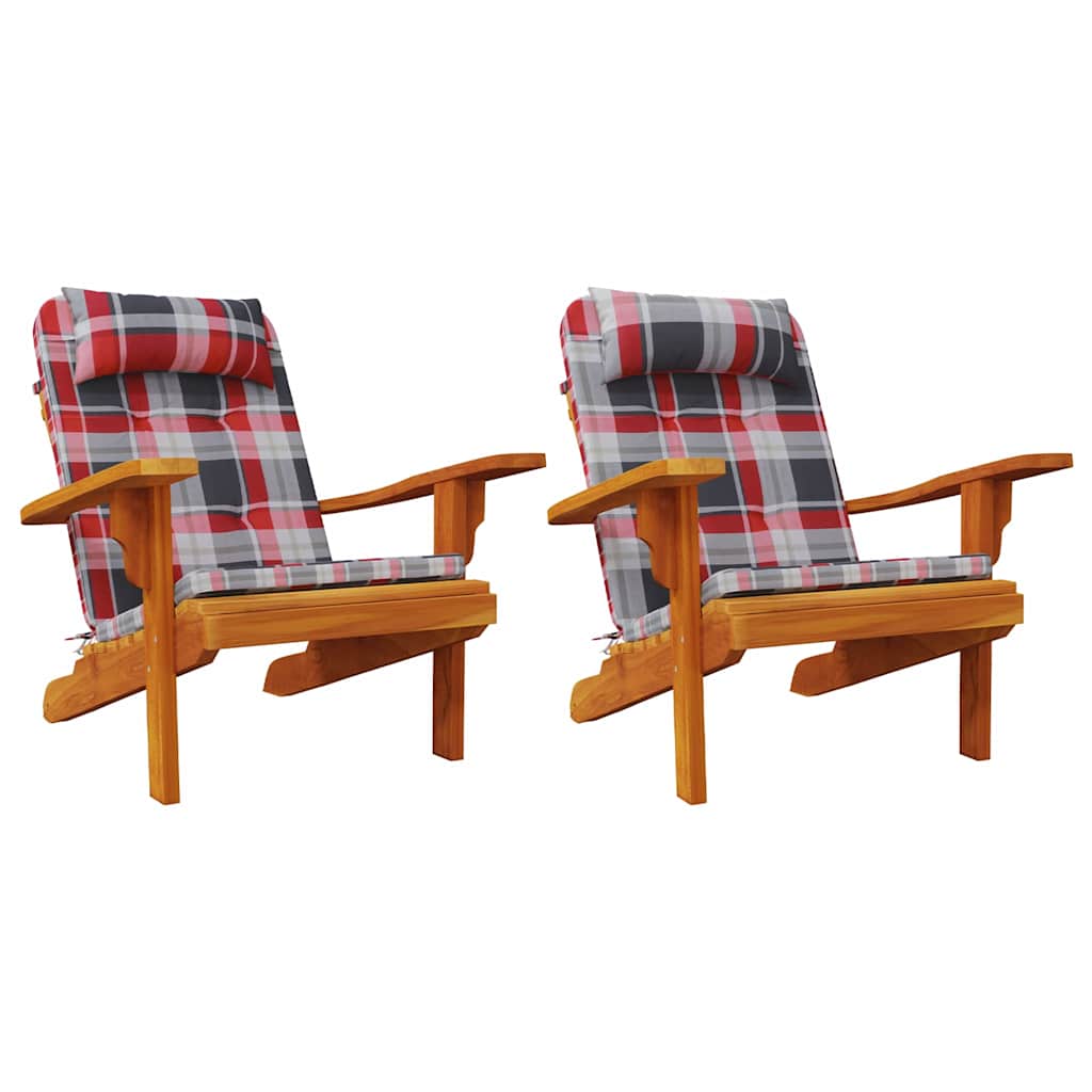 Chair Cushions 2 pcs Red Checked 58 x 77 x 4.5 cm Oxford Fabric