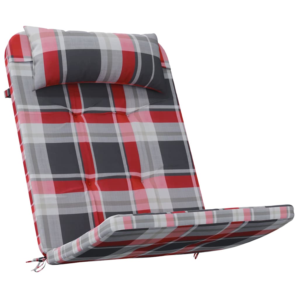 Chair Cushions 2 pcs Red Checked 58 x 77 x 4.5 cm Oxford Fabric
