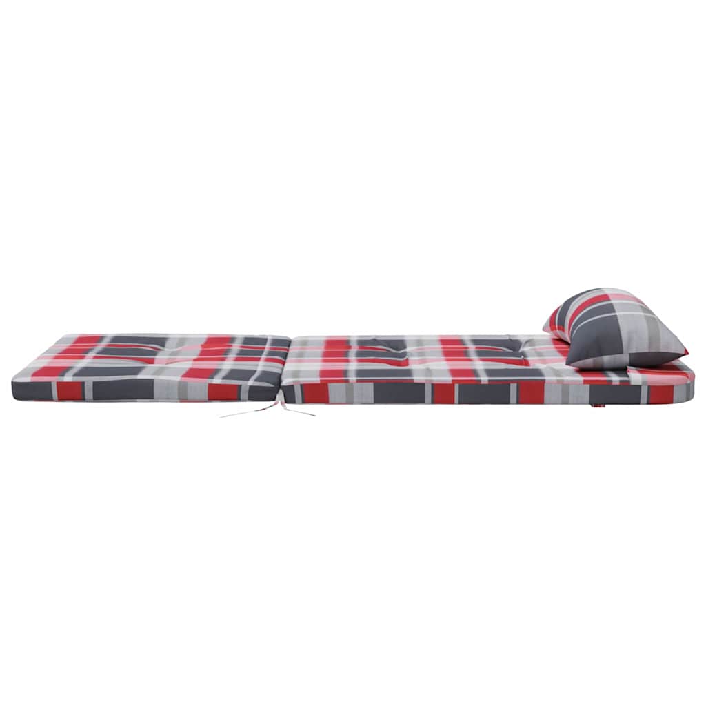 Chair Cushions 2 pcs Red Checked 58 x 77 x 4.5 cm Oxford Fabric