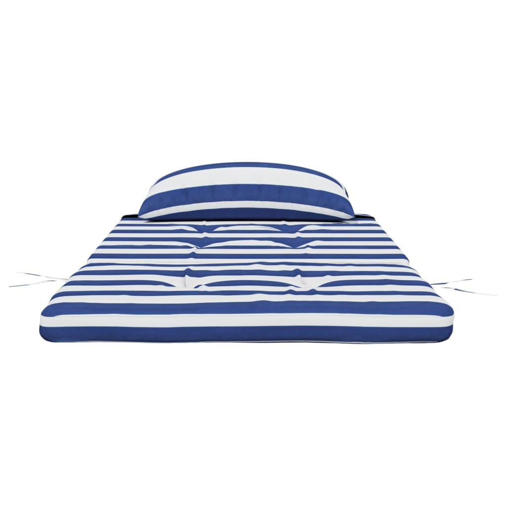 Coussins Adirondack 2 pcs. Rayés bleus et blancs Tissu Oxford