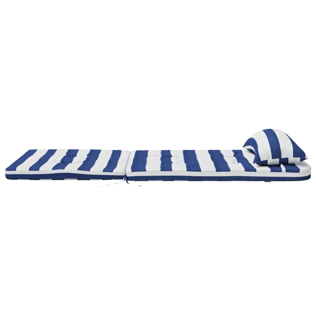 Coussins Adirondack 2 pcs. Rayés bleus et blancs Tissu Oxford
