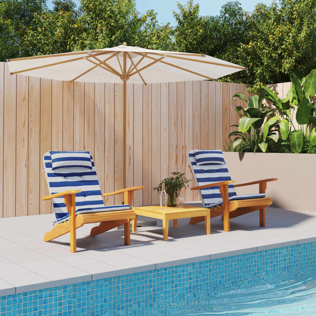 Coussins Adirondack 2 pcs. Rayés bleus et blancs Tissu Oxford