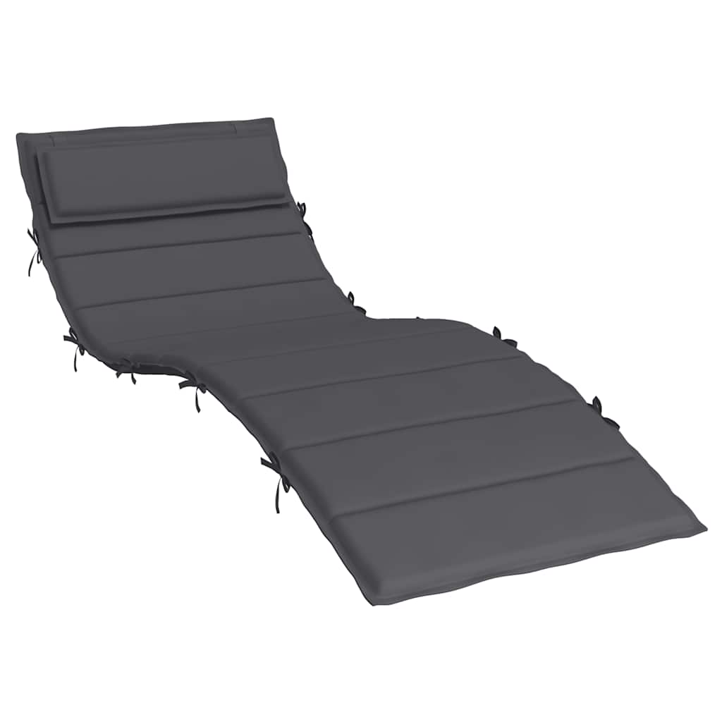 Coussin pour chaise longue anthracite 180x60x4 cm en tissu Oxford