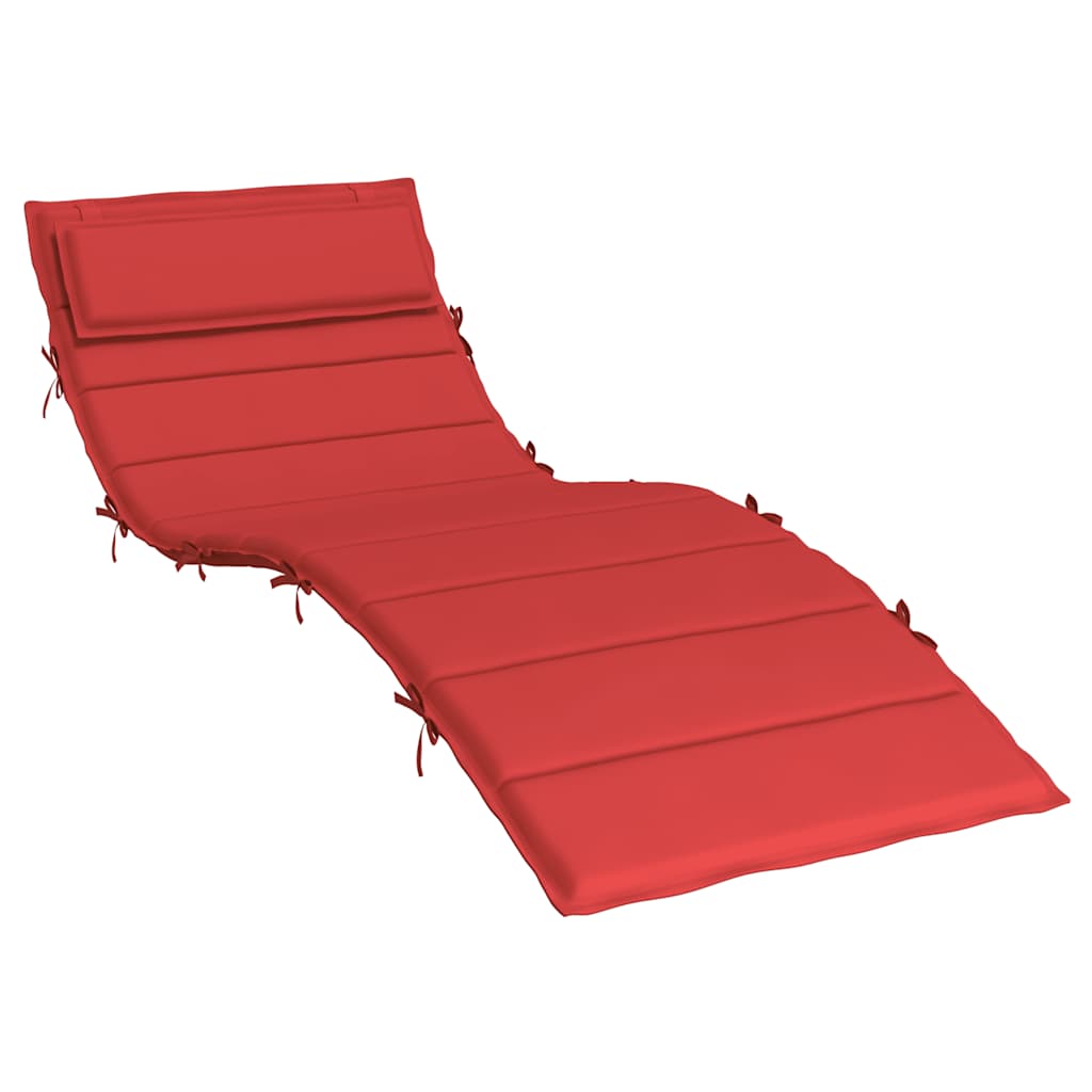 Sun Lounger Cushion Red 180x60x4 cm Oxford Fabric