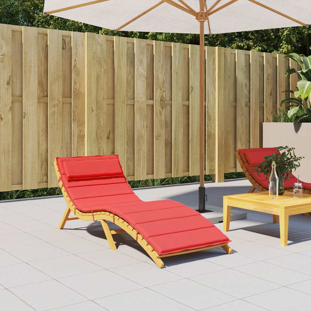 Sun Lounger Cushion Red 180x60x4 cm Oxford Fabric