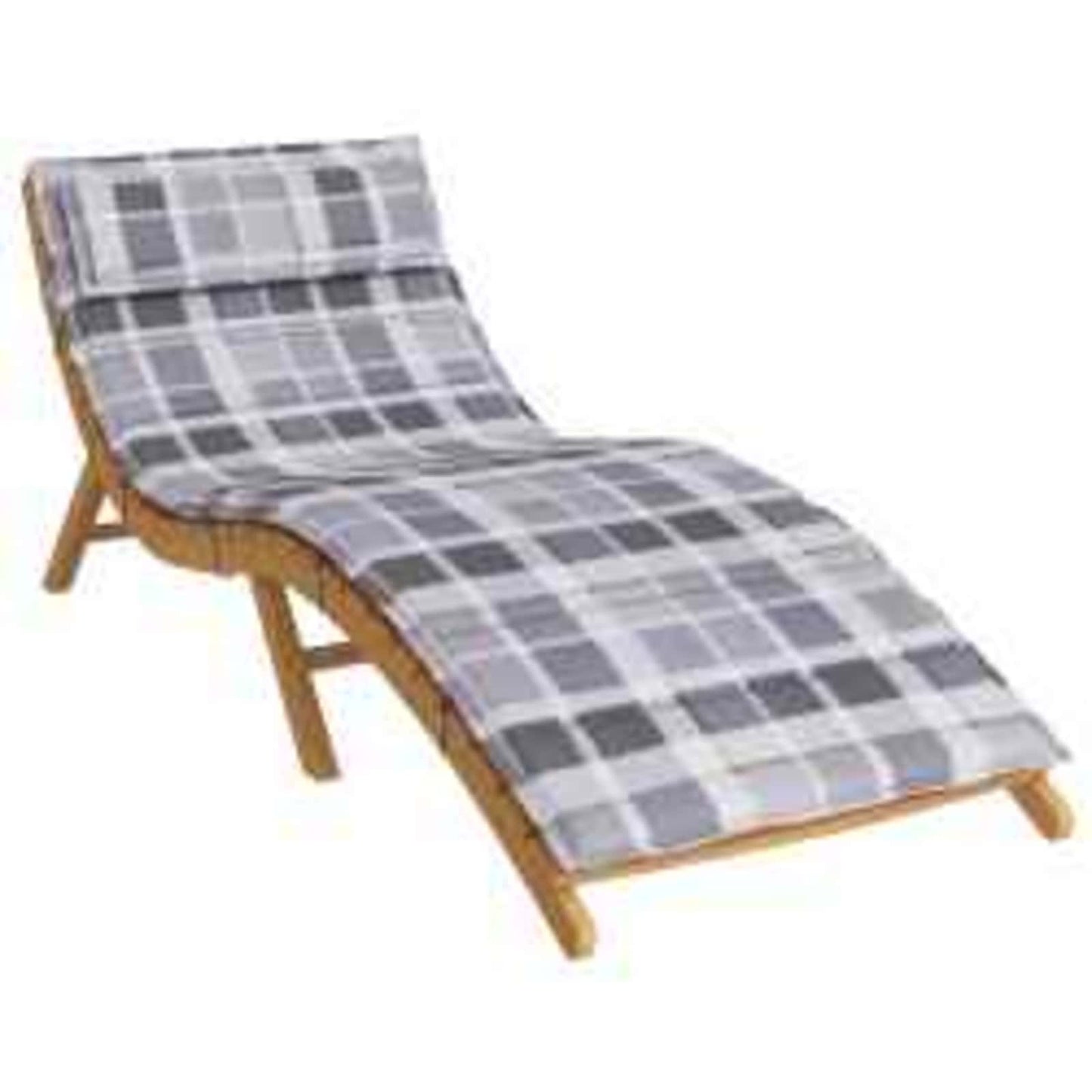 Sun Lounger Cushion Plaid Grey 180 x 60 x 4 cm Oxford Fabric