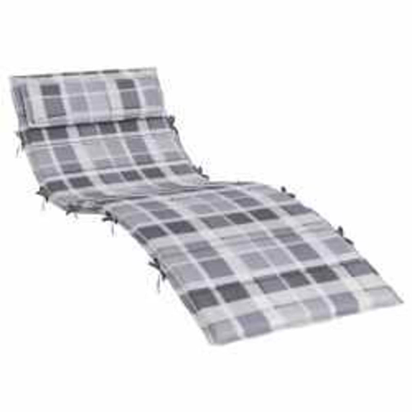 Sun Lounger Cushion Plaid Grey 180 x 60 x 4 cm Oxford Fabric