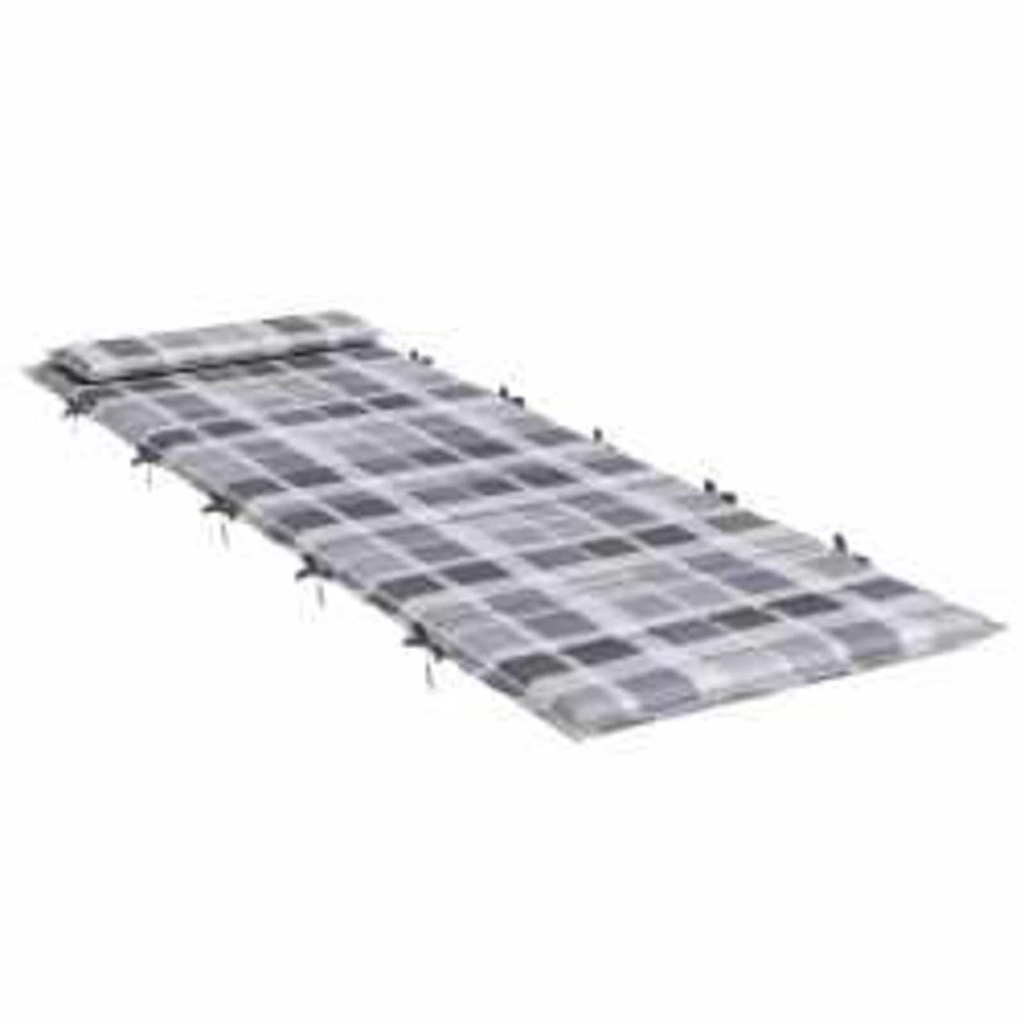 Sun Lounger Cushion Plaid Grey 180 x 60 x 4 cm Oxford Fabric