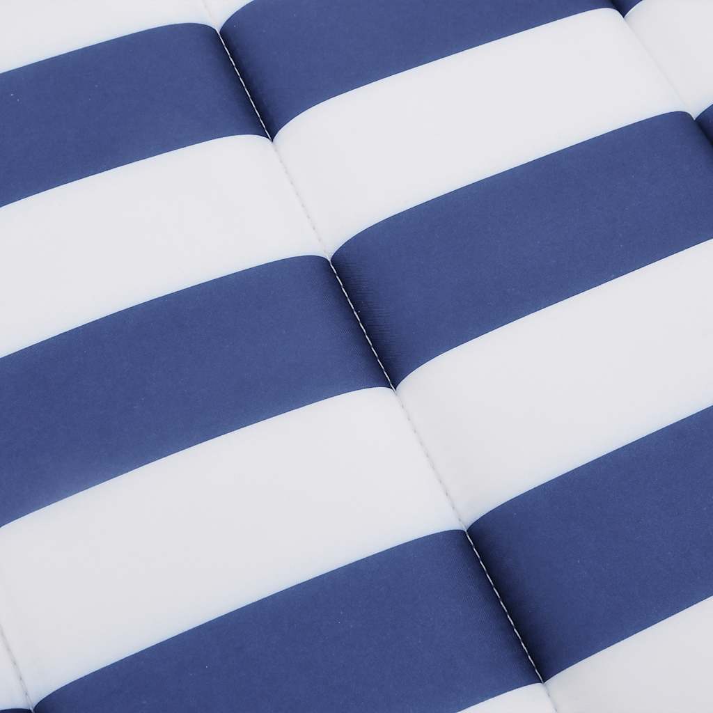 Coussin de transat rayé bleu et blanc 180x60x4 en tissu Oxford