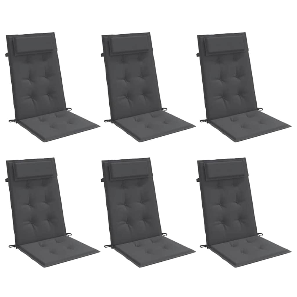 Coussins pour chaises longues 6 pcs. Anthracite Tissu Oxford