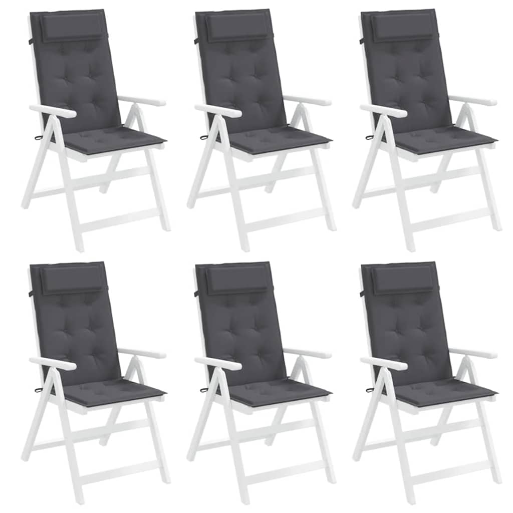 Coussins pour chaises longues 6 pcs. Anthracite Tissu Oxford