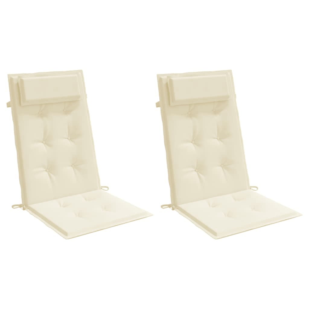 High-back Cushion Pads 2 pc. Cream Oxford Fabric