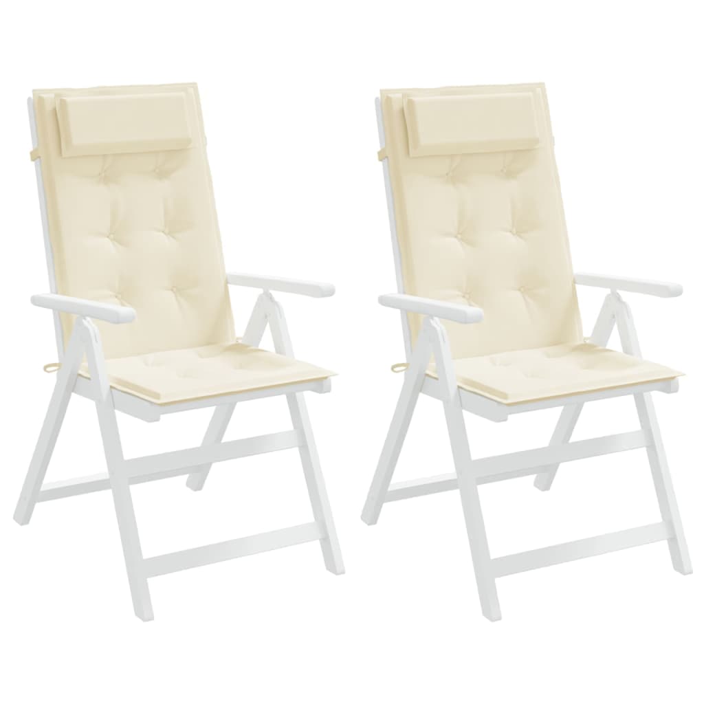 High-back Cushion Pads 2 pc. Cream Oxford Fabric
