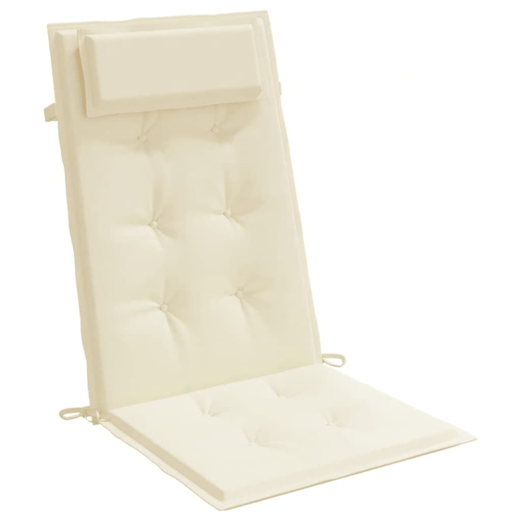 High-back Cushion Pads 2 pc. Cream Oxford Fabric
