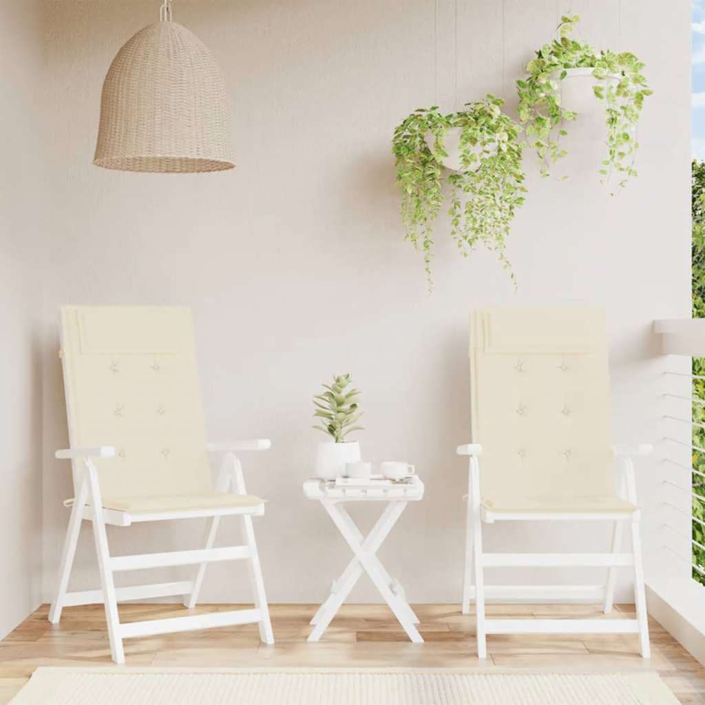 High-back Cushion Pads 2 pc. Cream Oxford Fabric