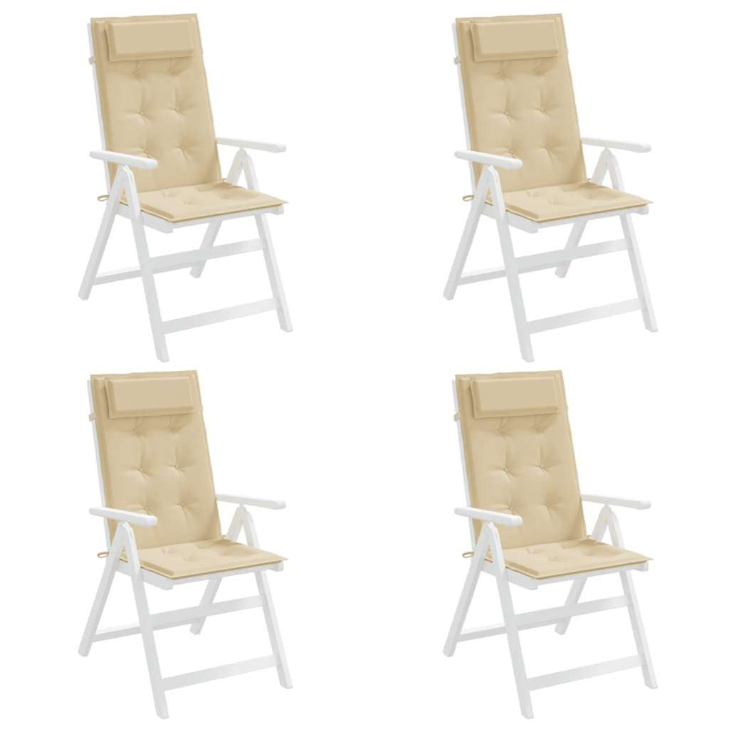 High-backed cushion pads 4 pcs. Beige Oxford fabric
