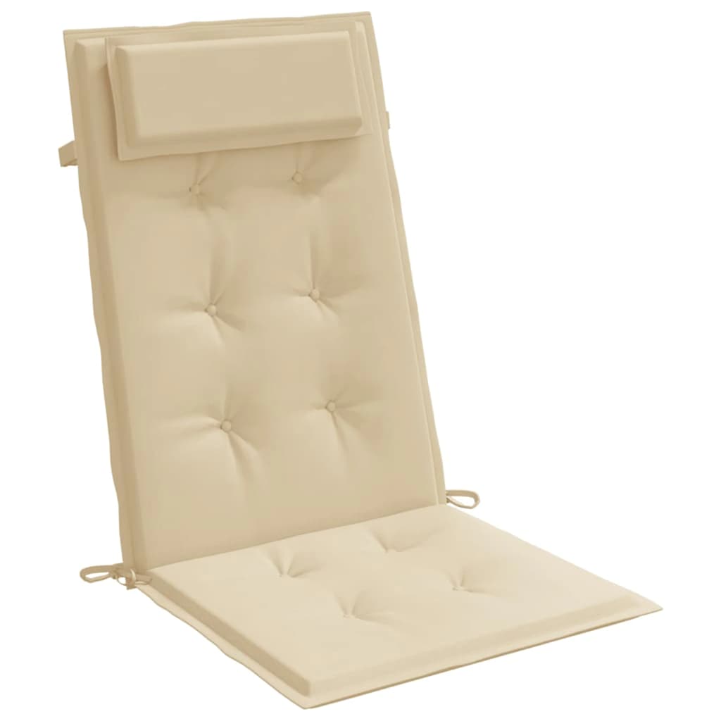 High-backed cushion pads 4 pcs. Beige Oxford fabric