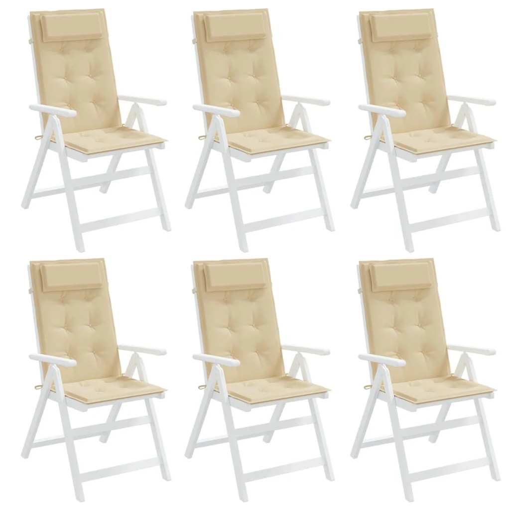 High-back cushion pads 6 pcs. Beige Oxford fabric