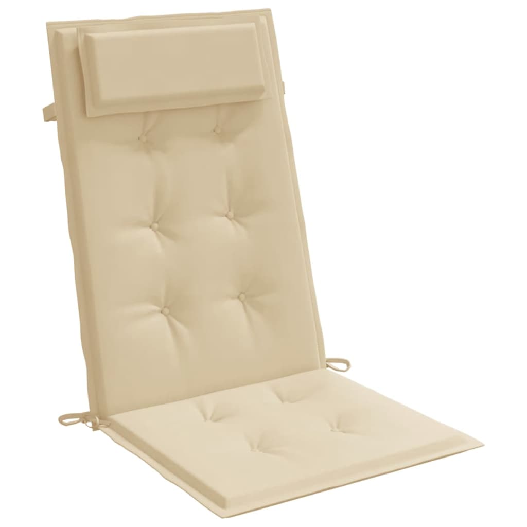 High-back cushion pads 6 pcs. Beige Oxford fabric