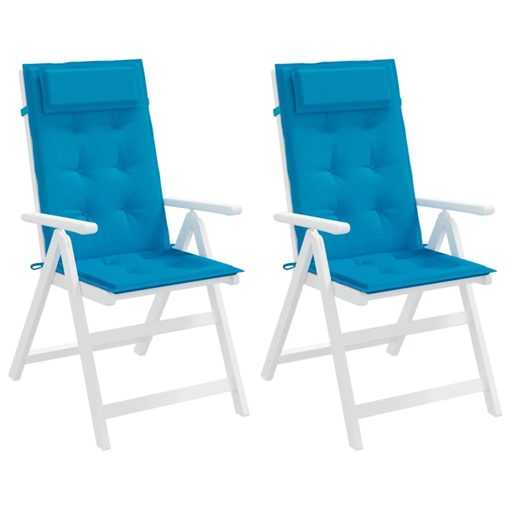 High-Back Cushion Pads 2 pcs Light Blue Oxford Fabric