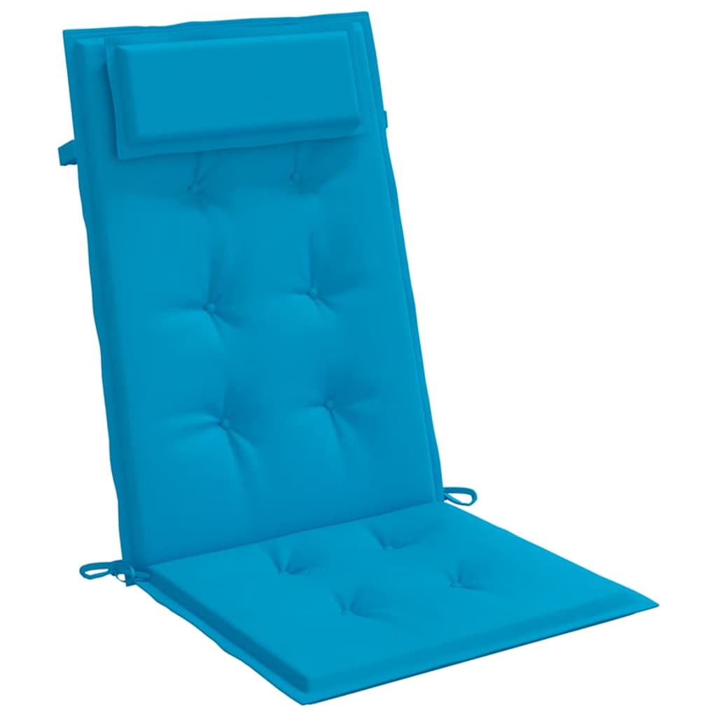 High-Back Cushion Pads 2 pcs Light Blue Oxford Fabric