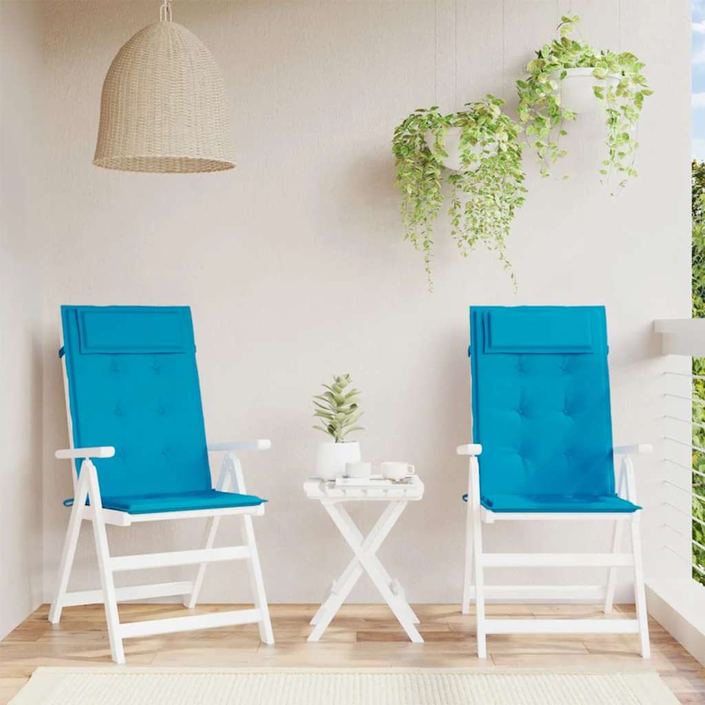 High-Back Cushion Pads 2 pcs Light Blue Oxford Fabric