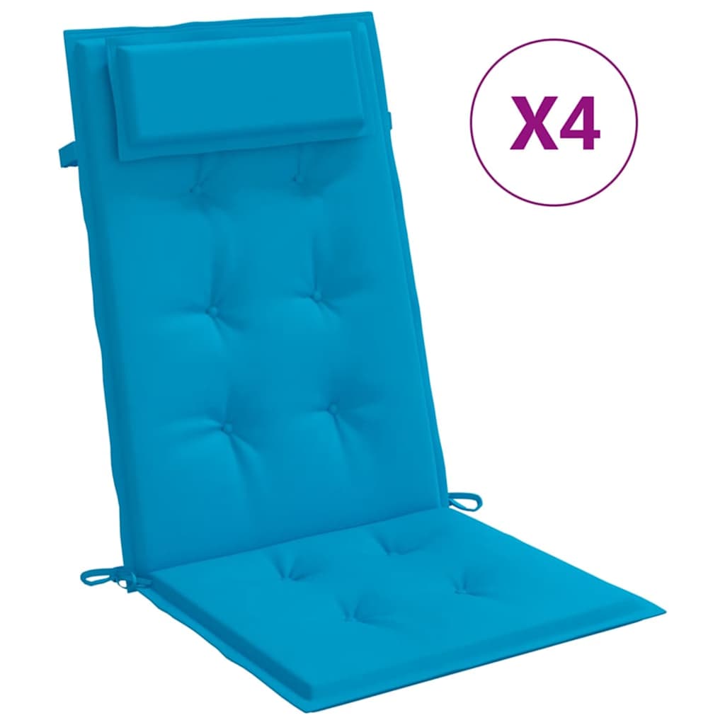 Coussins de dossier haut 4 p. Bleu clair Tissu Oxford