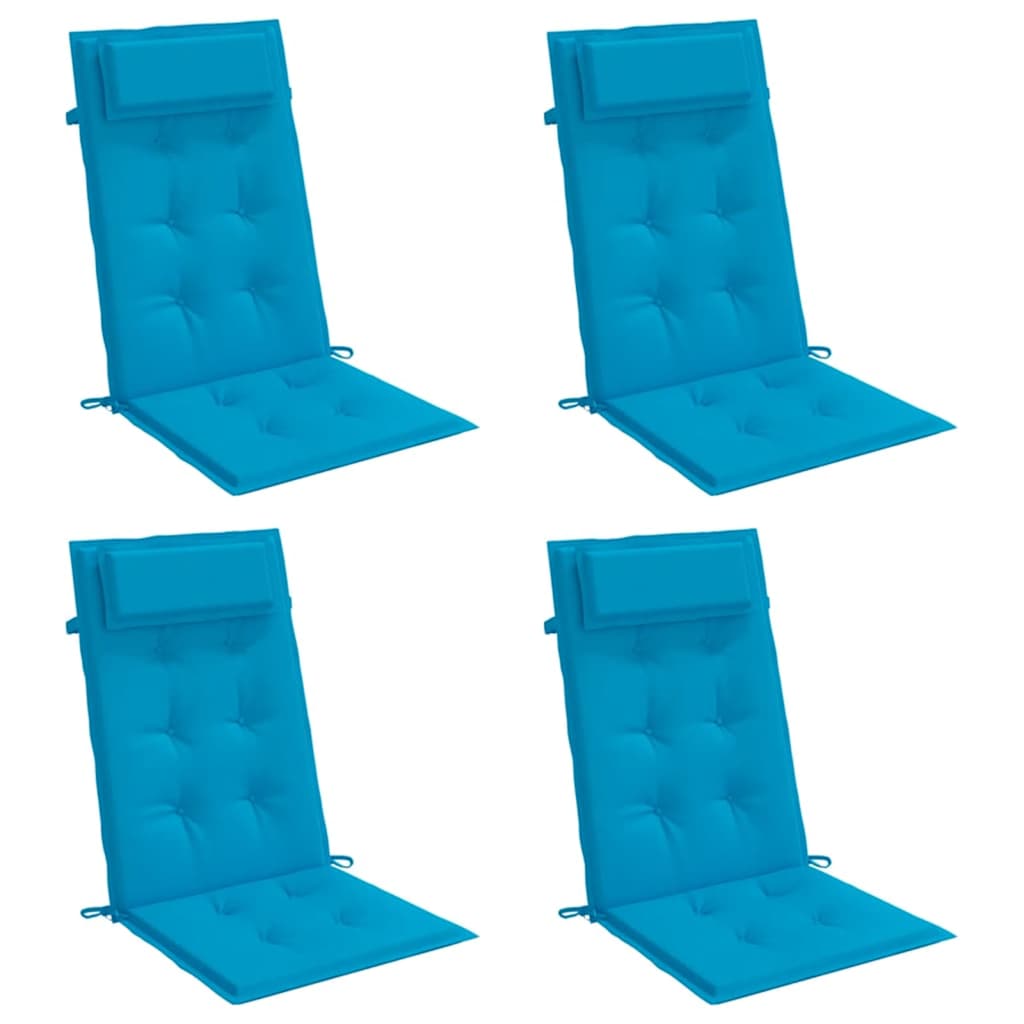 Coussins de dossier haut 4 p. Bleu clair Tissu Oxford
