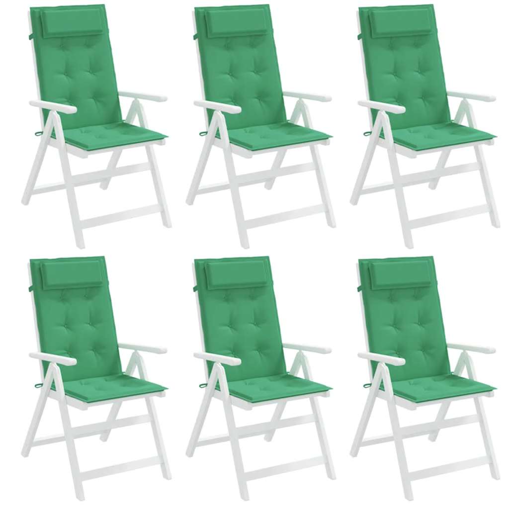 High-back cushion pads 6 pcs. Green Oxford fabric