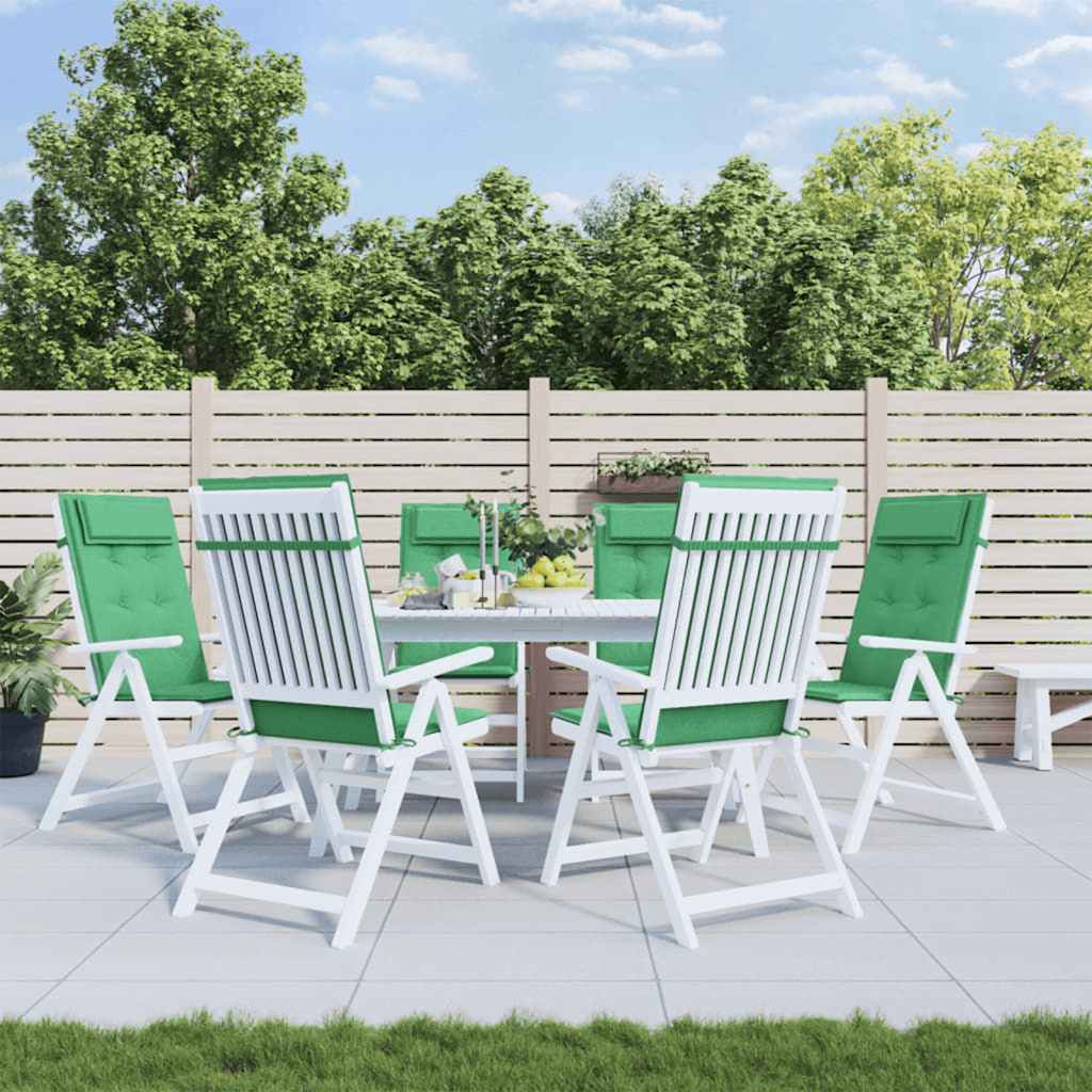 High-back cushion pads 6 pcs. Green Oxford fabric